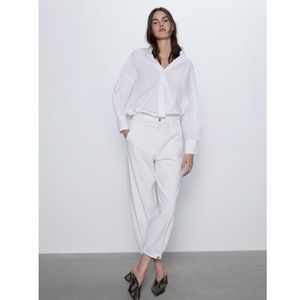 Zara KNOTTED POPLIN SHIRT